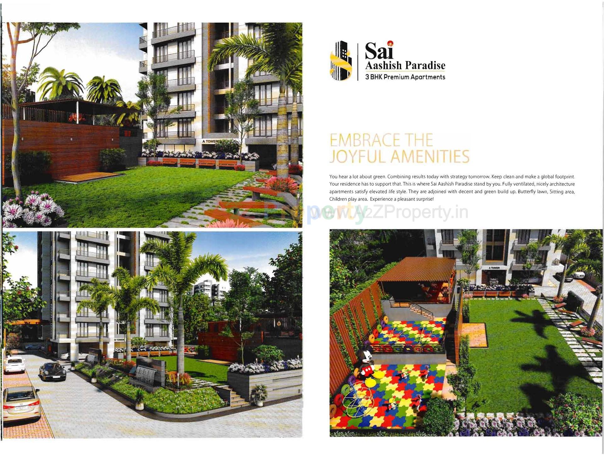 3D Elevation of real estate project Sai Aashish Paradise located at Bhimrad, Surat, Gujarat