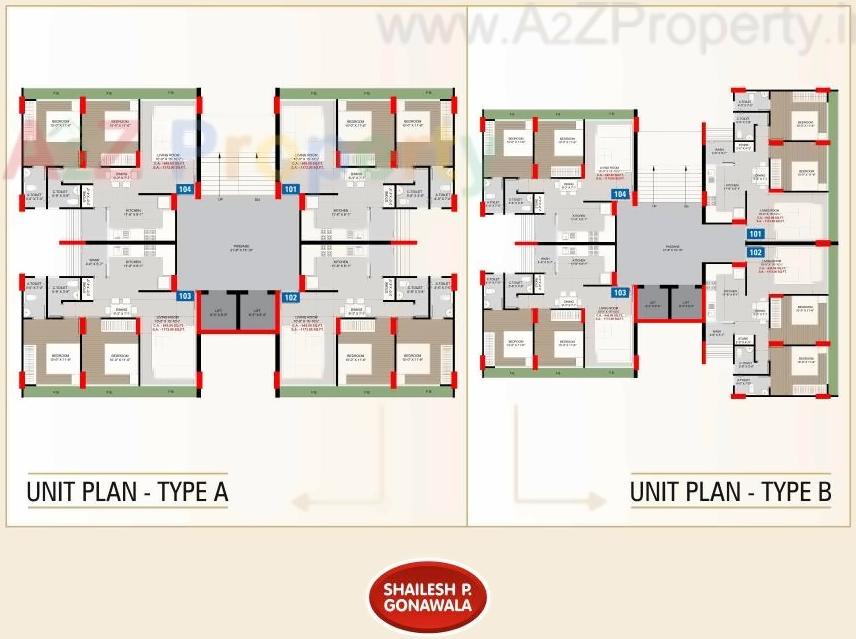 Layout of real estate project Sai Enclave located at Althan, Surat, Gujarat