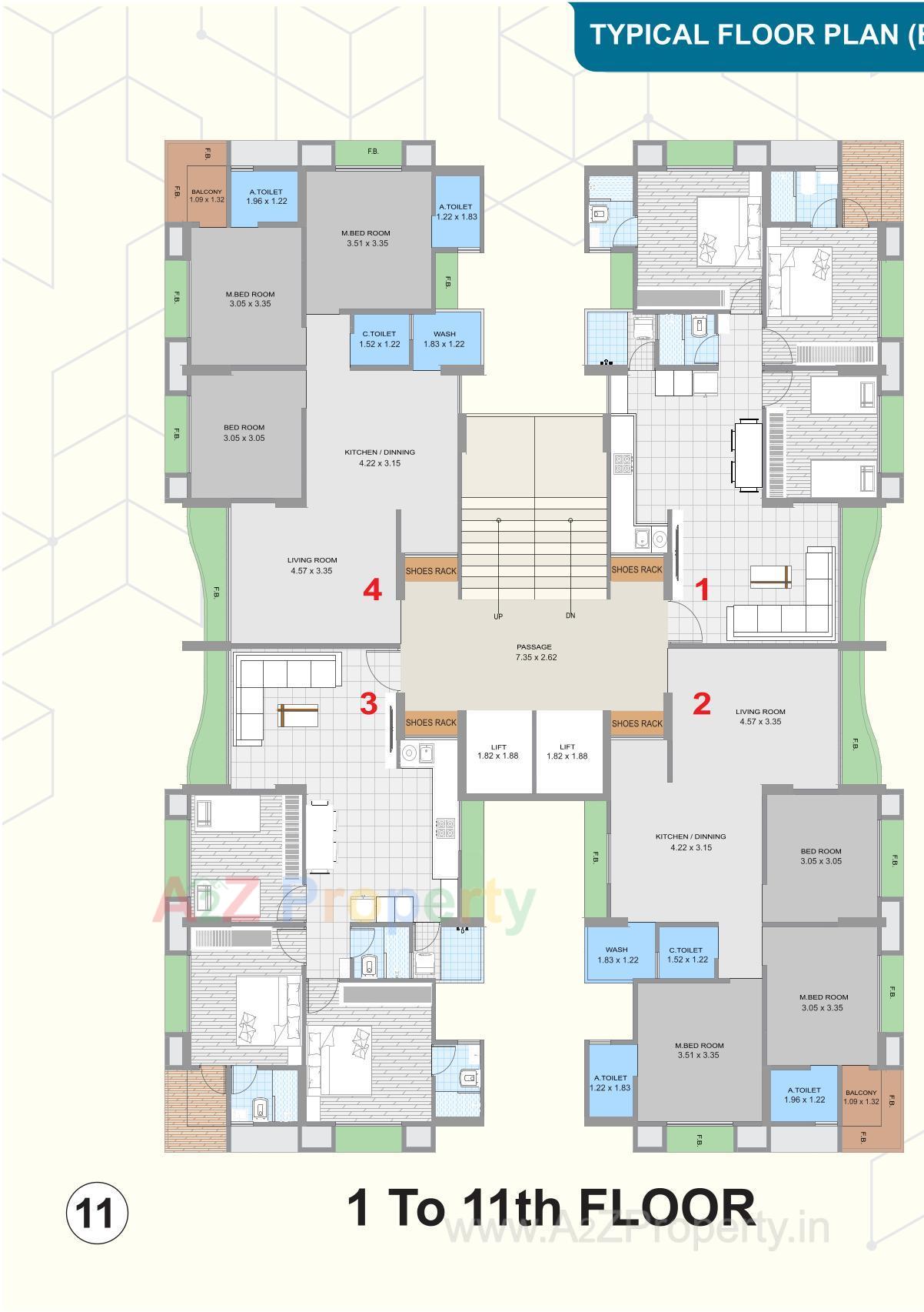 Layout of real estate project Sai Light located at Kosad, Surat, Gujarat