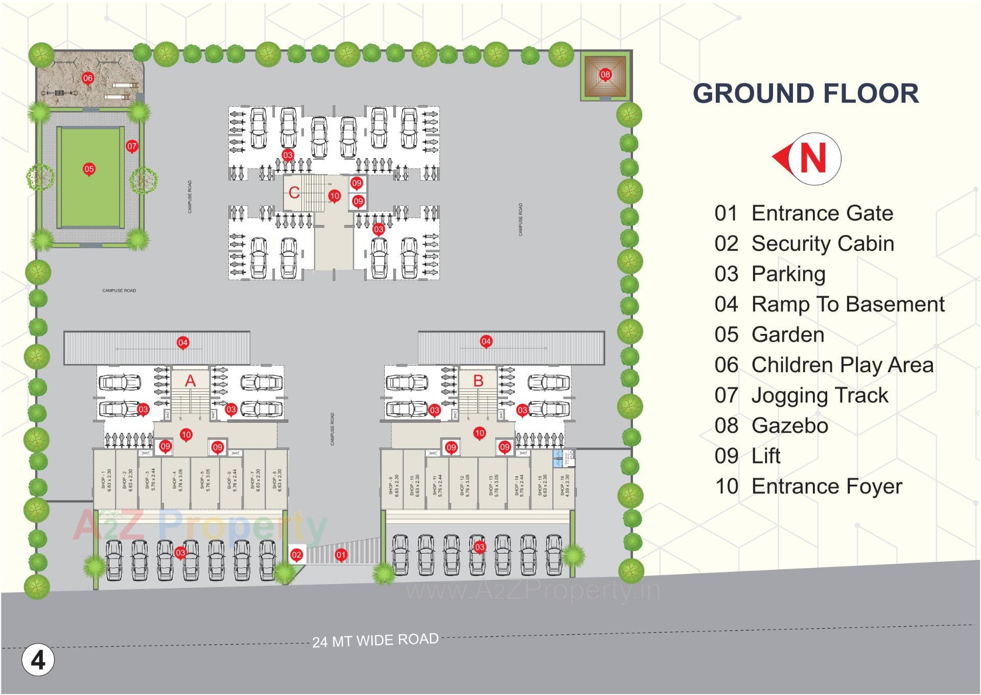 Layout of real estate project Sai Light located at Kosad, Surat, Gujarat