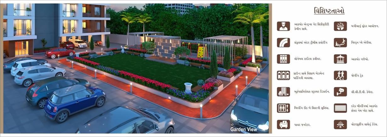 3D Elevation of real estate project Sai Luxuria located at Kosad, Surat, Gujarat