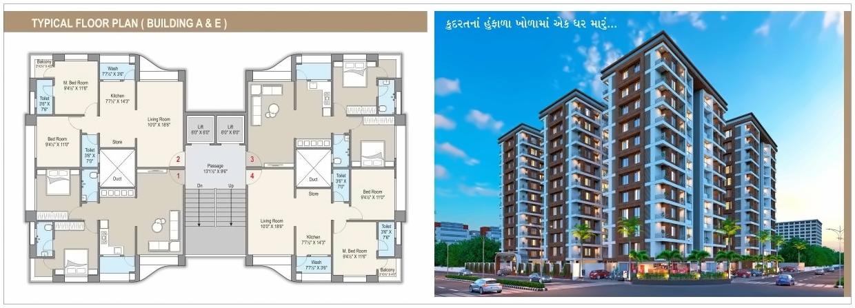 Layout of real estate project Sai Luxuria located at Kosad, Surat, Gujarat