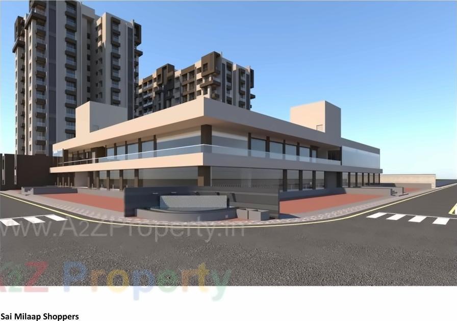 3D Elevation of real estate project Sai Milaap Residency Shoppers located at Palanpur, Surat, Gujarat