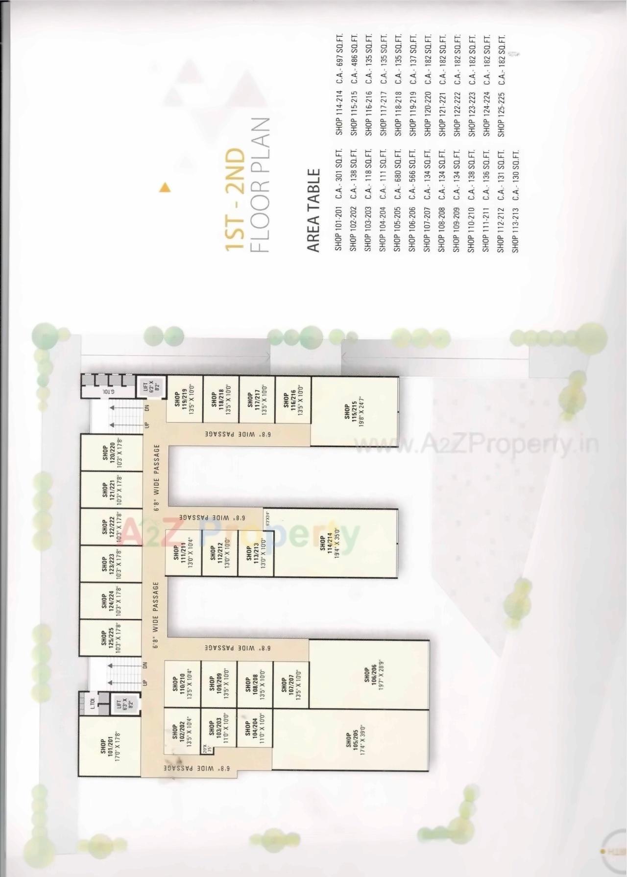 Layout of real estate project Sai Plaza located at Bhestan, Surat, Gujarat