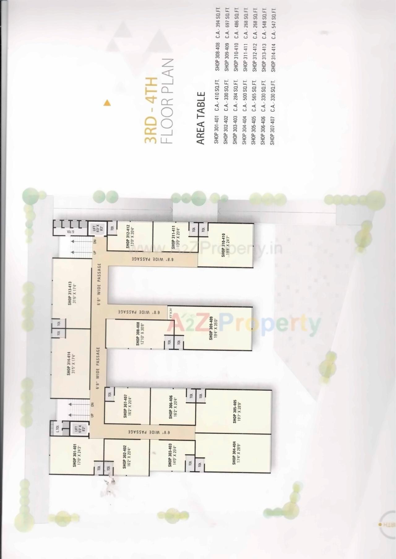 Layout of real estate project Sai Plaza located at Bhestan, Surat, Gujarat