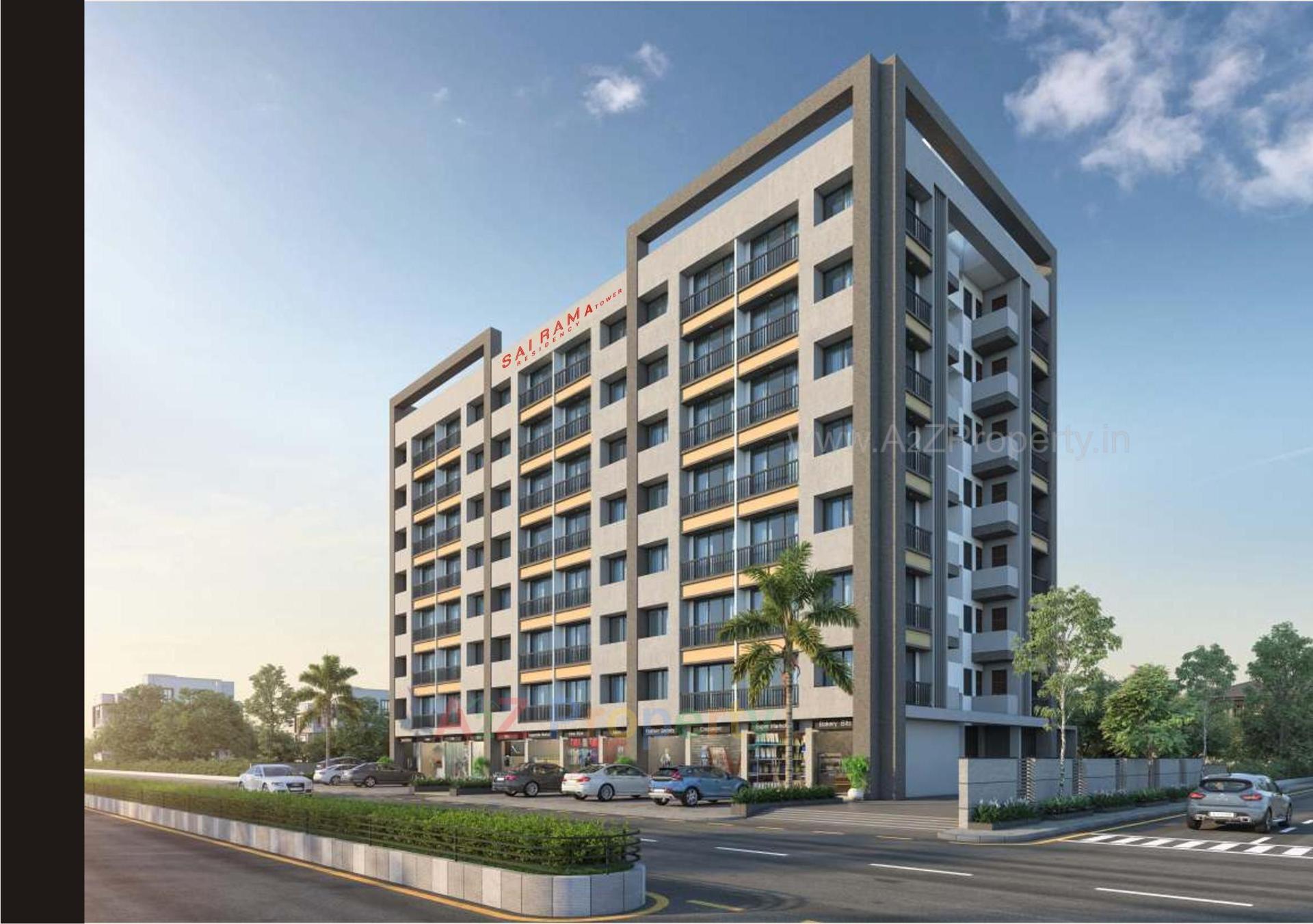 3D Elevation of real estate project Sai Ram Residency A Tower located at Bhestan, Surat, Gujarat