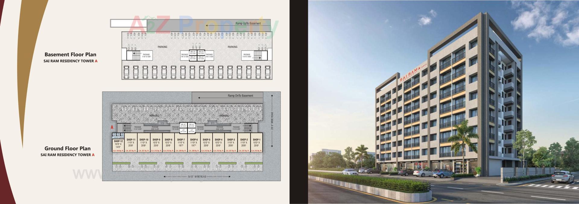 Layout of real estate project Sai Ram Residency A Tower located at Bhestan, Surat, Gujarat