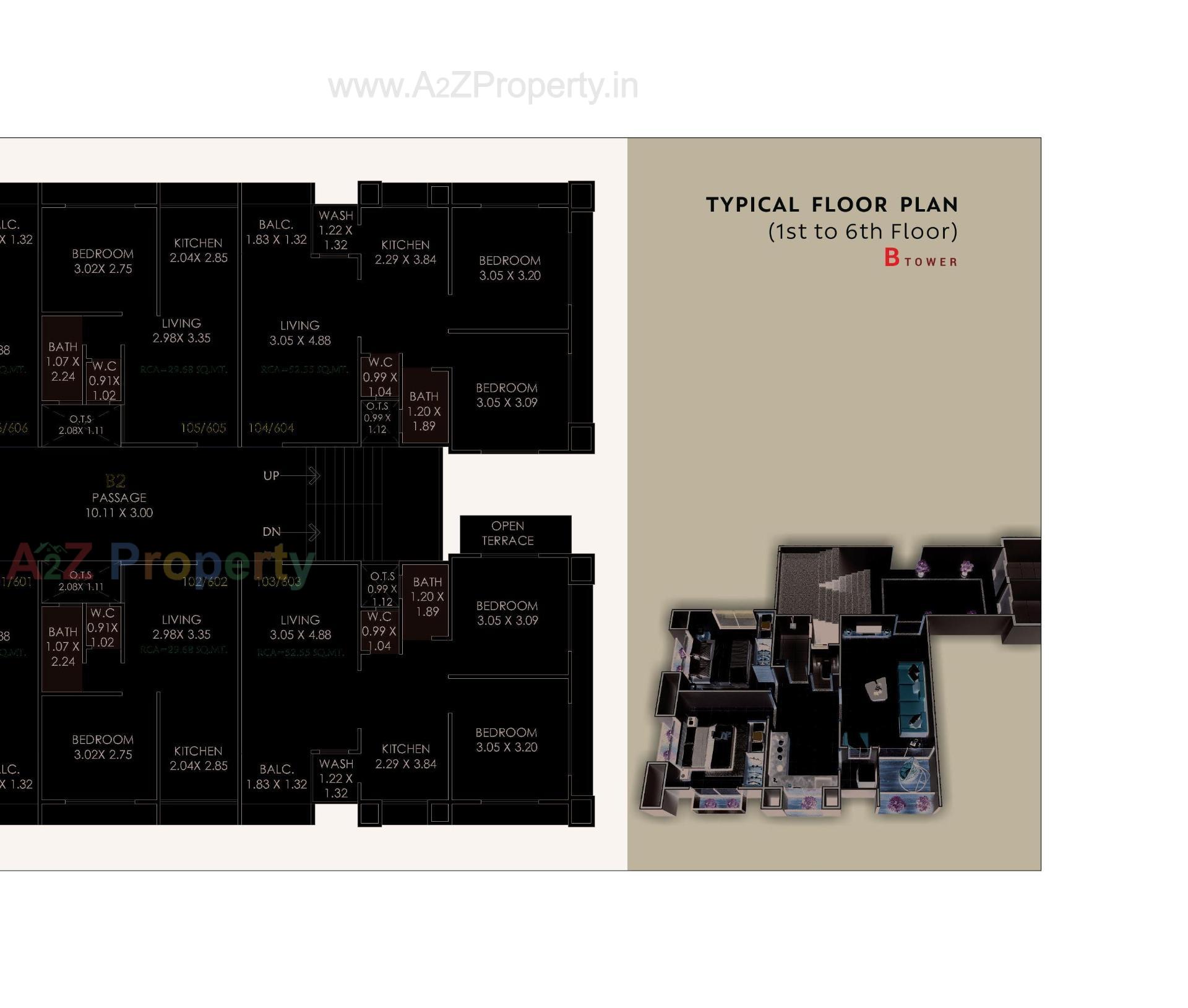 Layout of real estate project Sai Ram Residency B Tower located at Bhestan, Surat, Gujarat