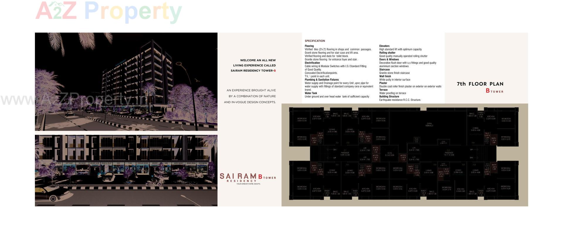  of real estate project Sai Ram Residency B Tower located at Bhestan, Surat, Gujarat