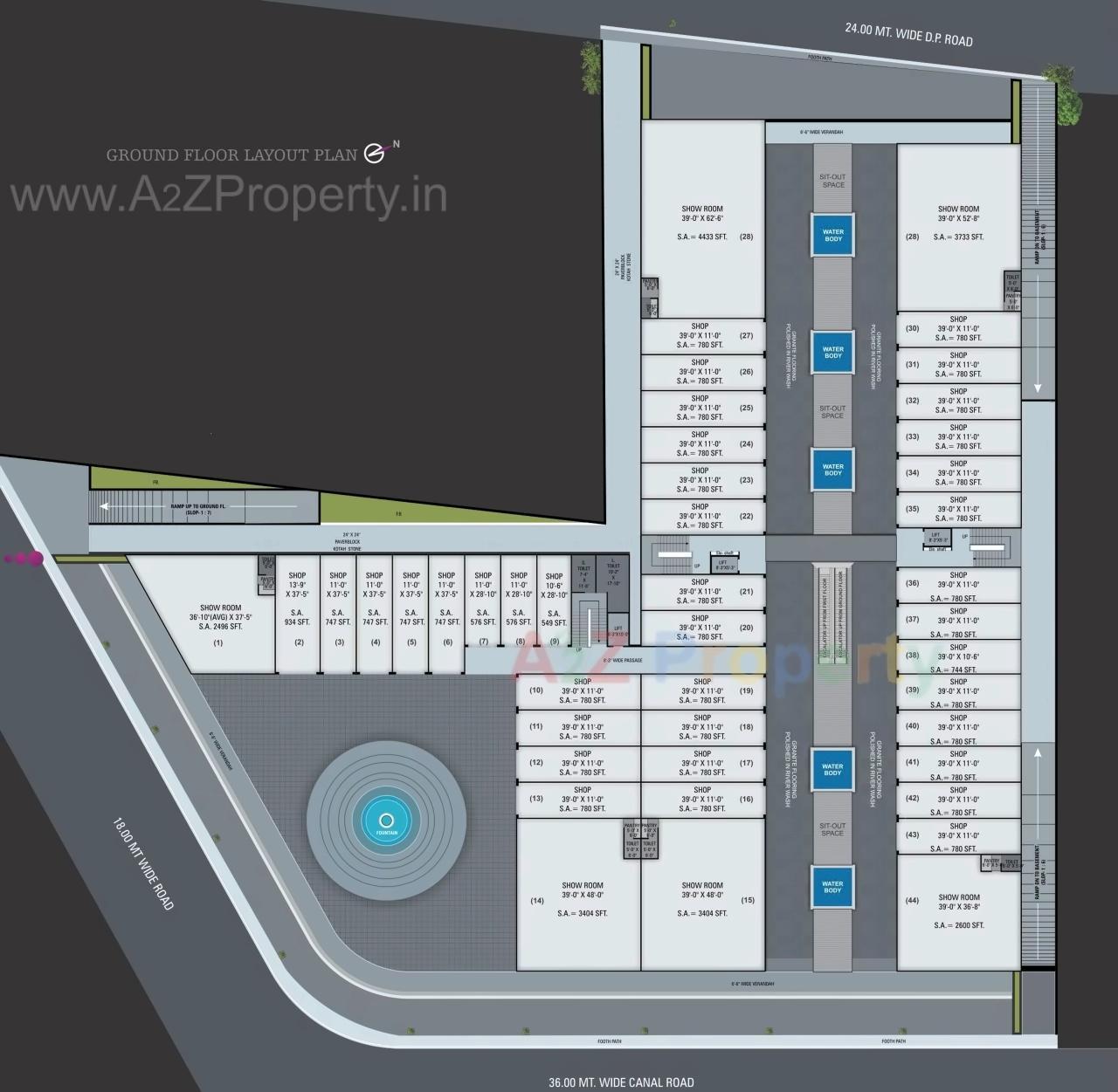 Layout of real estate project Sai Vittorio located at Althan-south, Surat, Gujarat