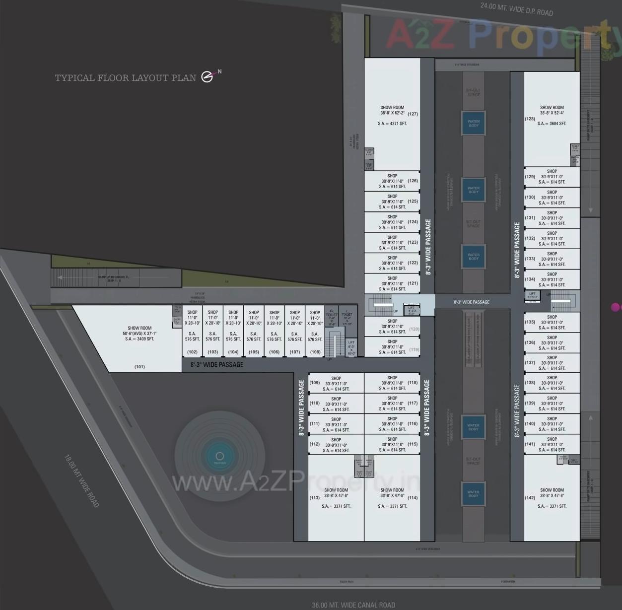 Layout of real estate project Sai Vittorio located at Althan-south, Surat, Gujarat