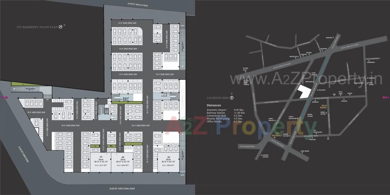 Layout of real estate project Sai Vittorio located at Althan-south, Surat, Gujarat