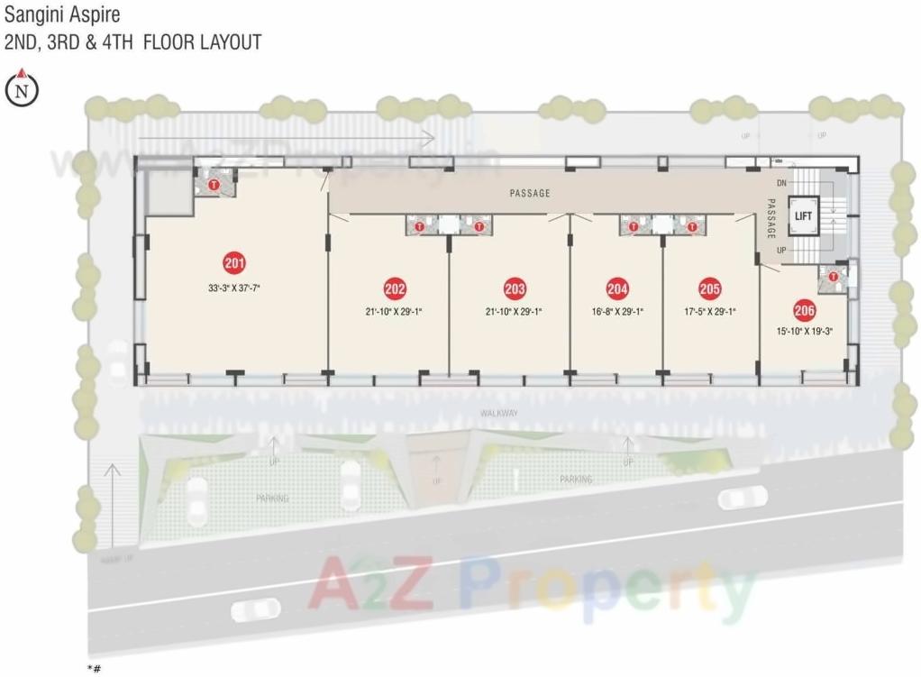 Layout of real estate project Sangini Aspire located at Pal, Surat, Gujarat