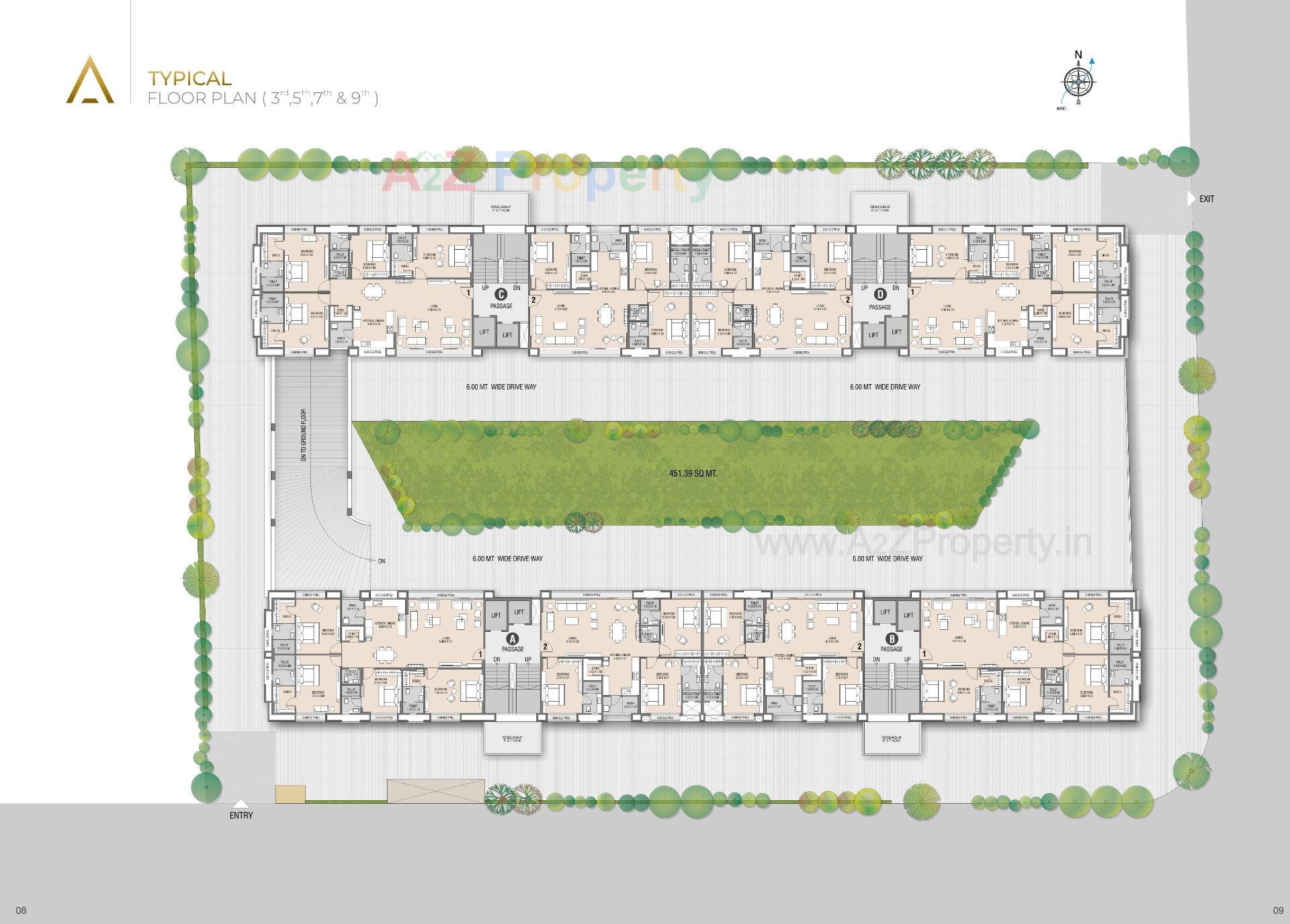 Layout of real estate project Sangini Aura located at Pal, Surat, Gujarat