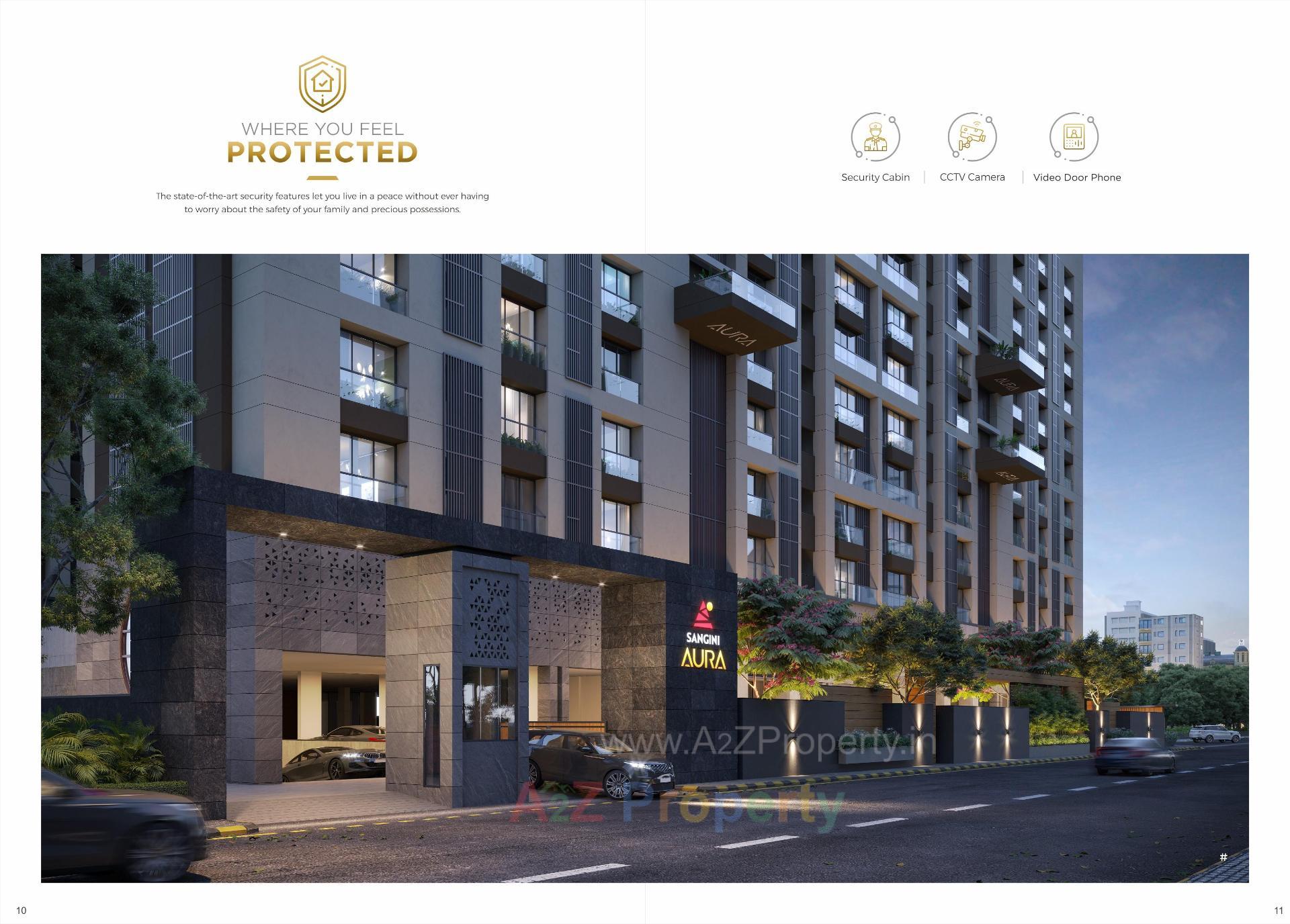 3D Elevation of real estate project Sangini Aura located at Pal, Surat, Gujarat