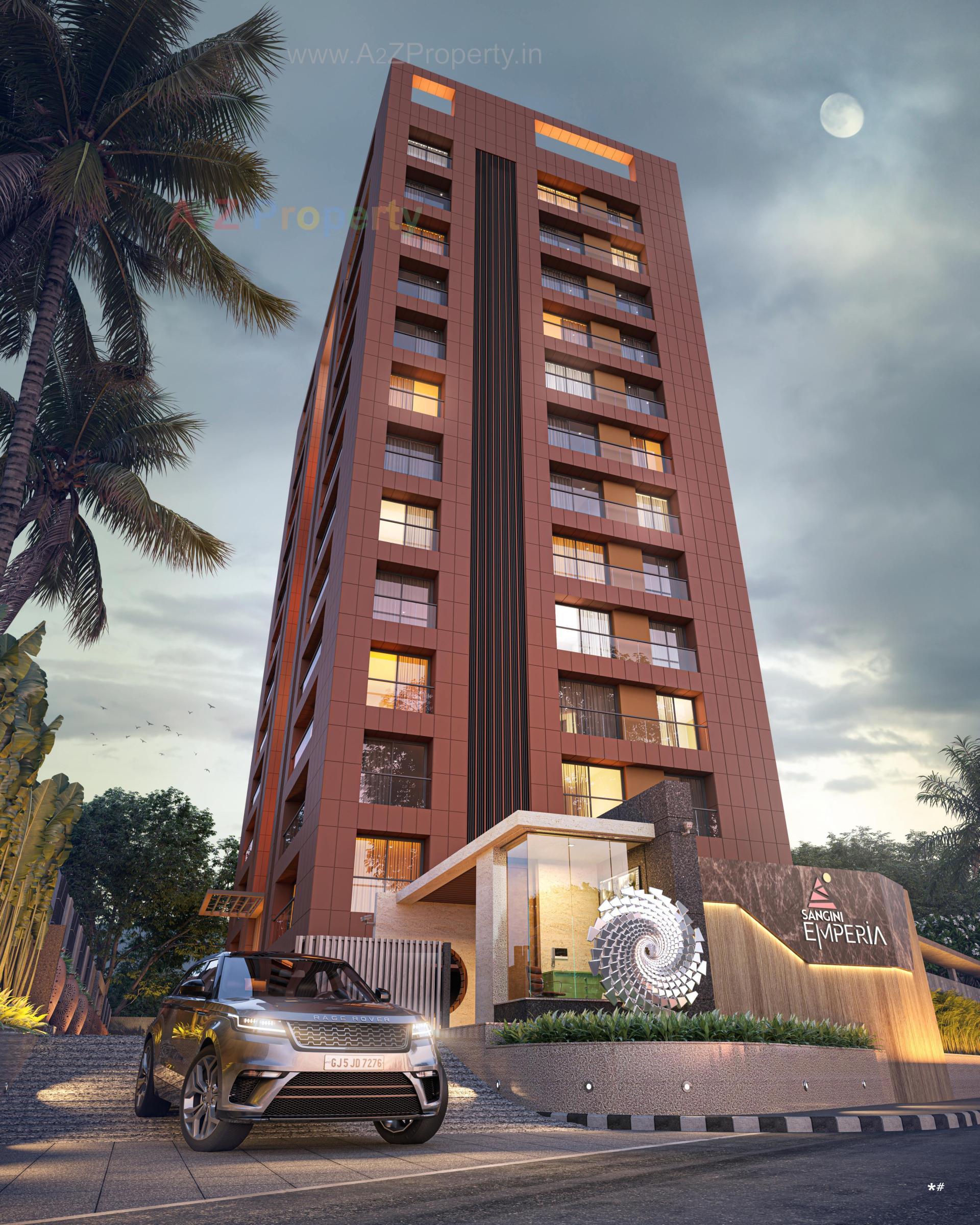 3D Elevation of real estate project Sangini Emperia located at Rander, Surat, Gujarat