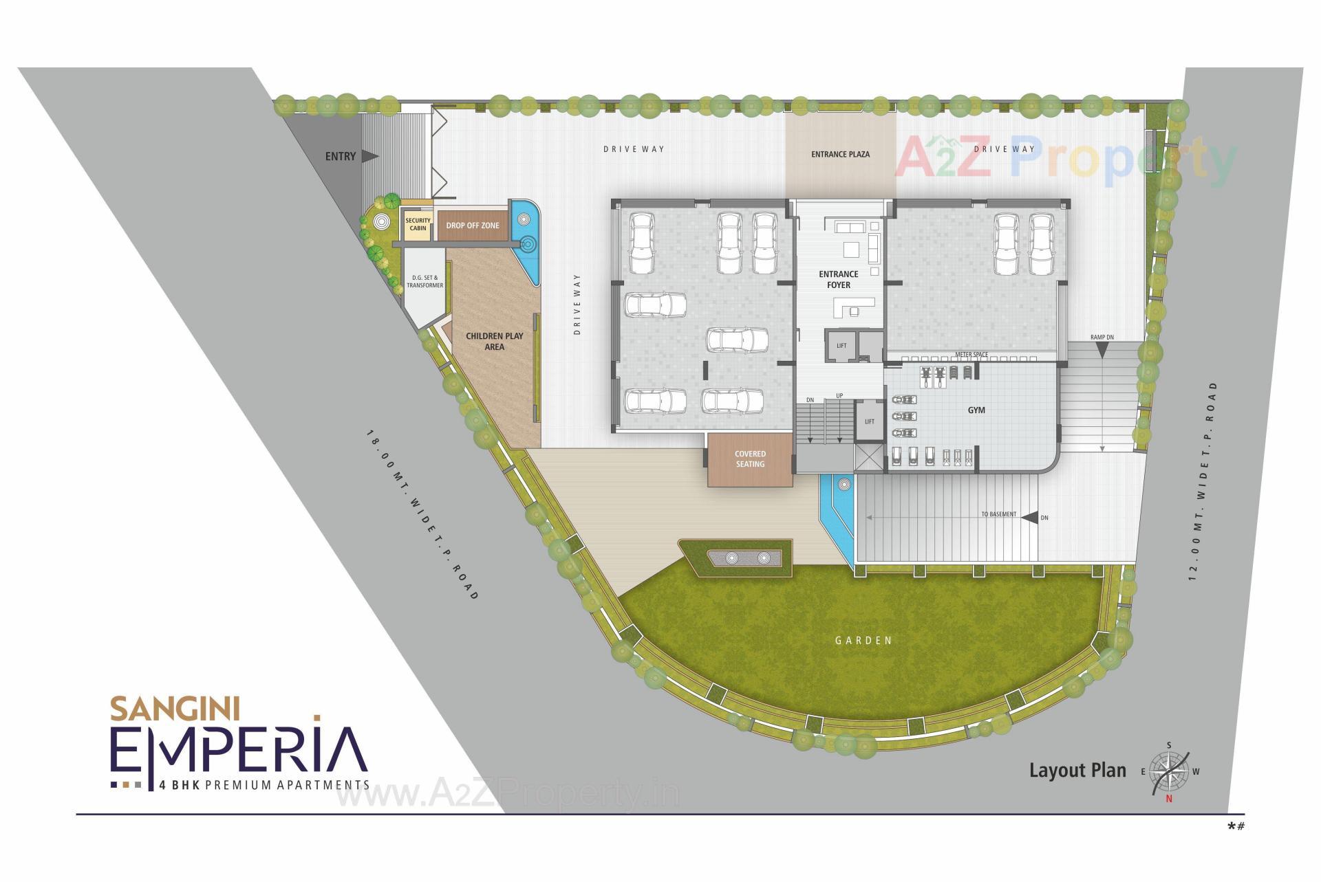 Layout of real estate project Sangini Emperia located at Rander, Surat, Gujarat