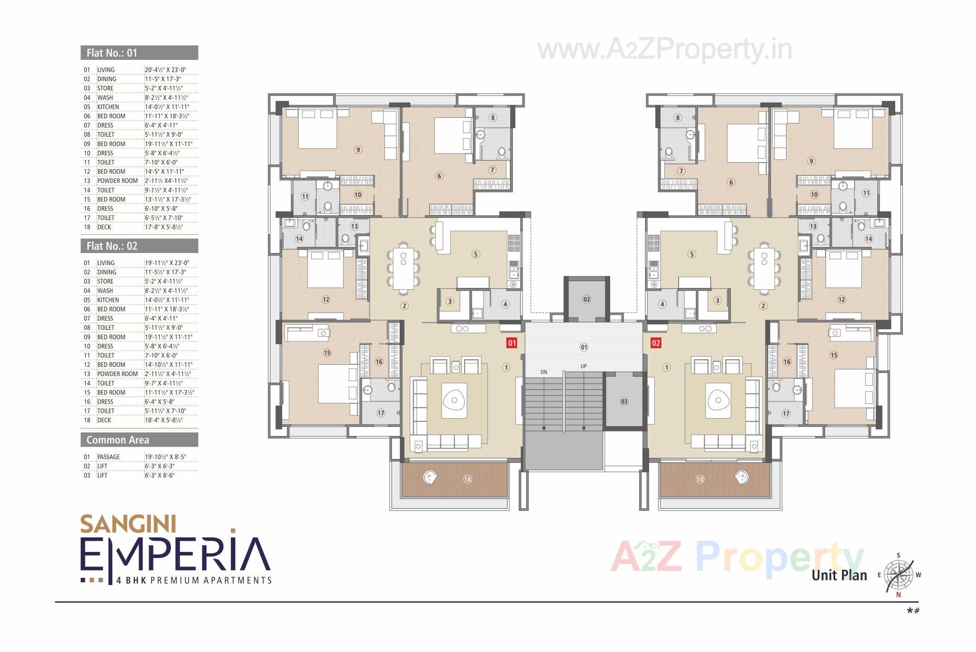 Layout of real estate project Sangini Emperia located at Rander, Surat, Gujarat