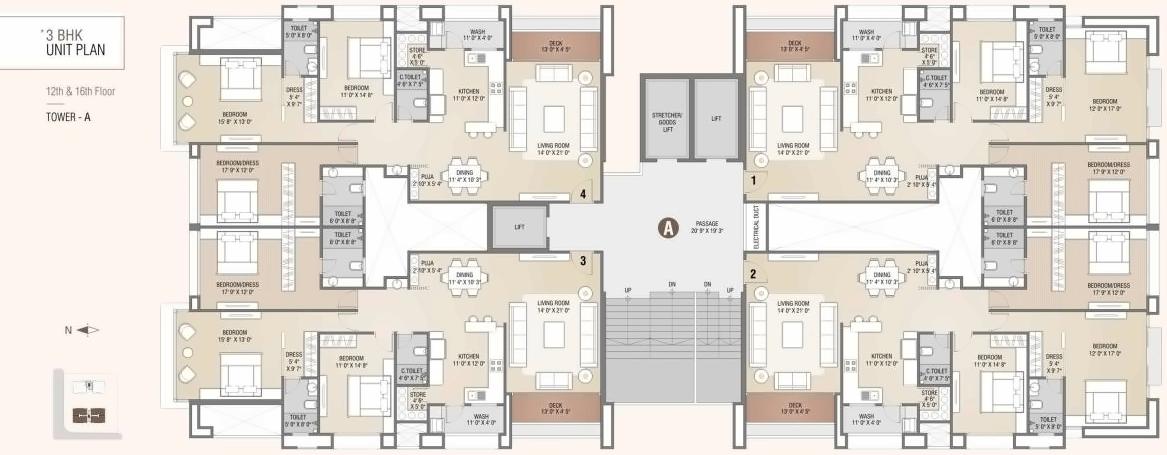 Layout of real estate project Sangini Evoq located at Bharthana, Surat, Gujarat