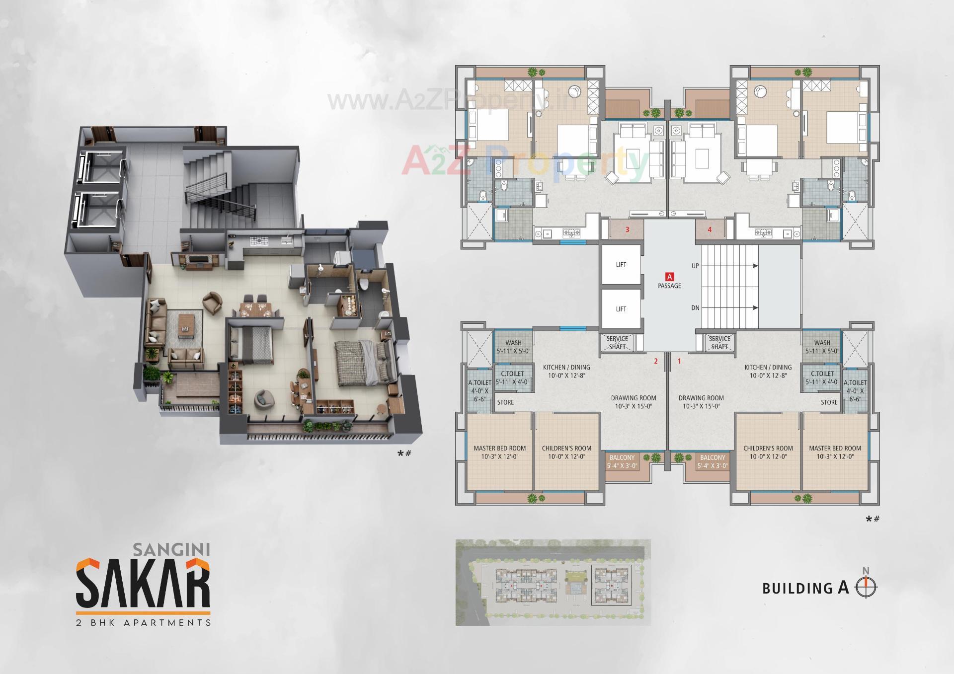 Layout of real estate project Sangini Sakar located at Jahangirpura, Surat, Gujarat