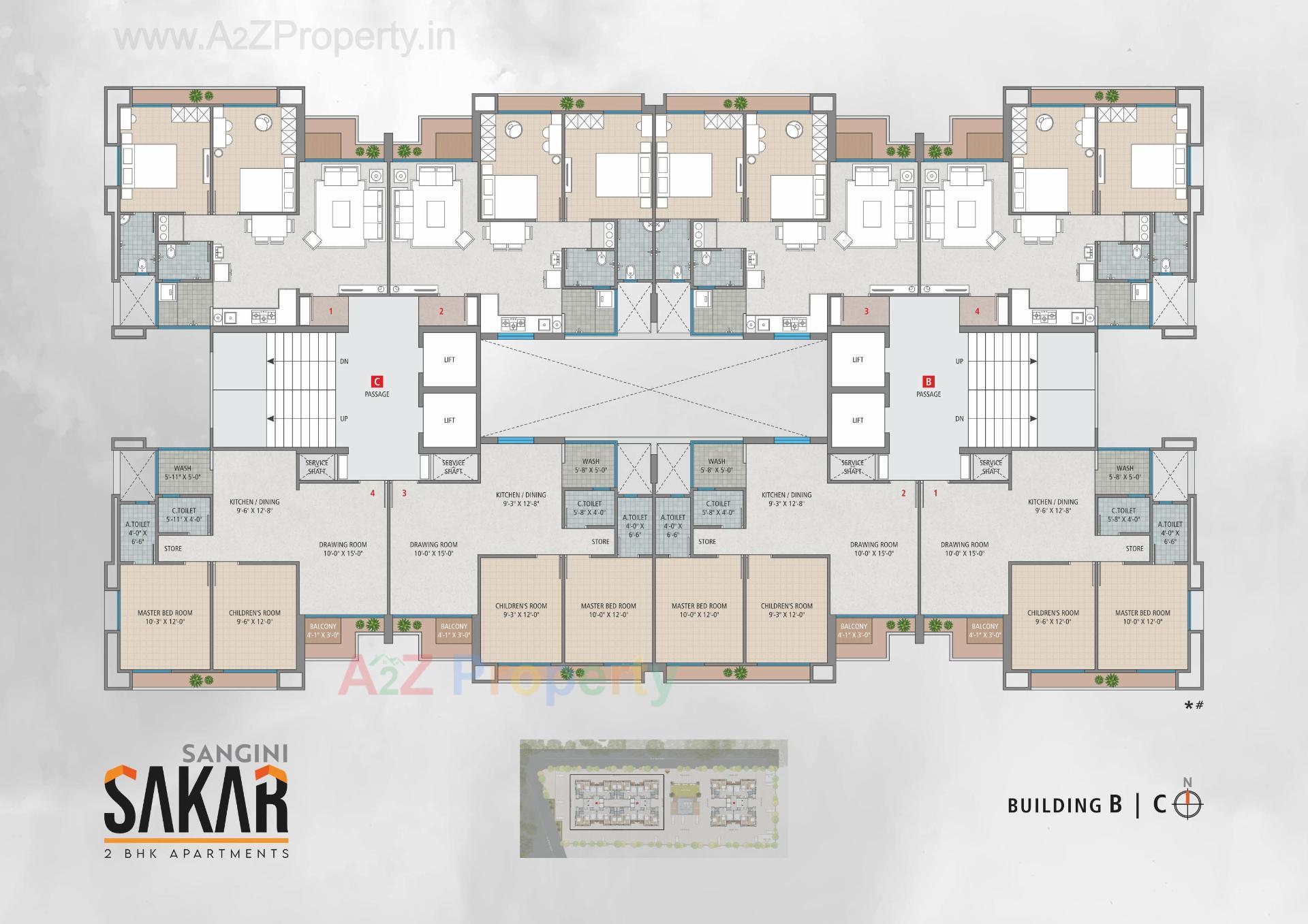 Layout of real estate project Sangini Sakar located at Jahangirpura, Surat, Gujarat