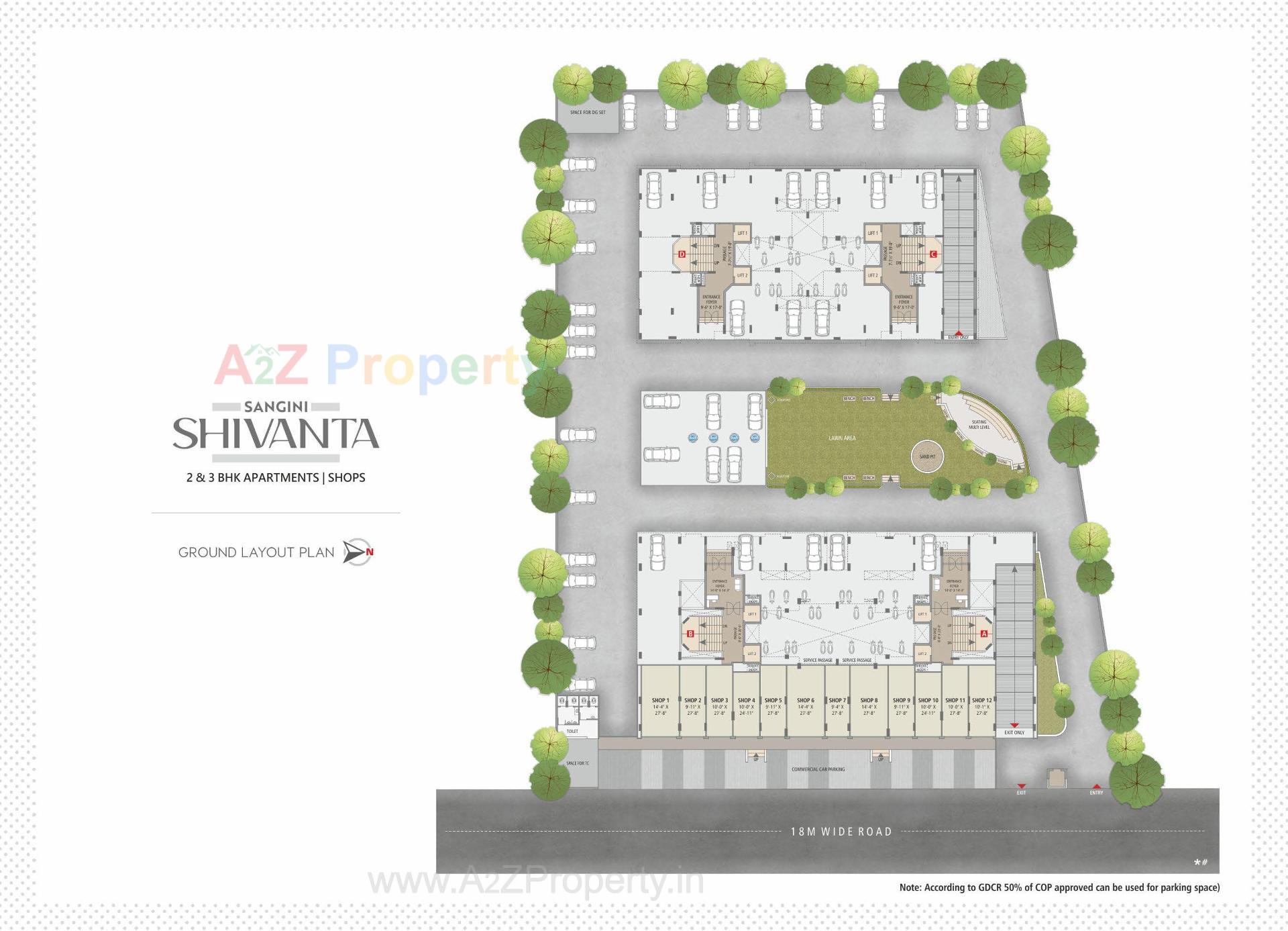 Layout of real estate project Sangini Shivanta located at Bhestan, Surat, Gujarat