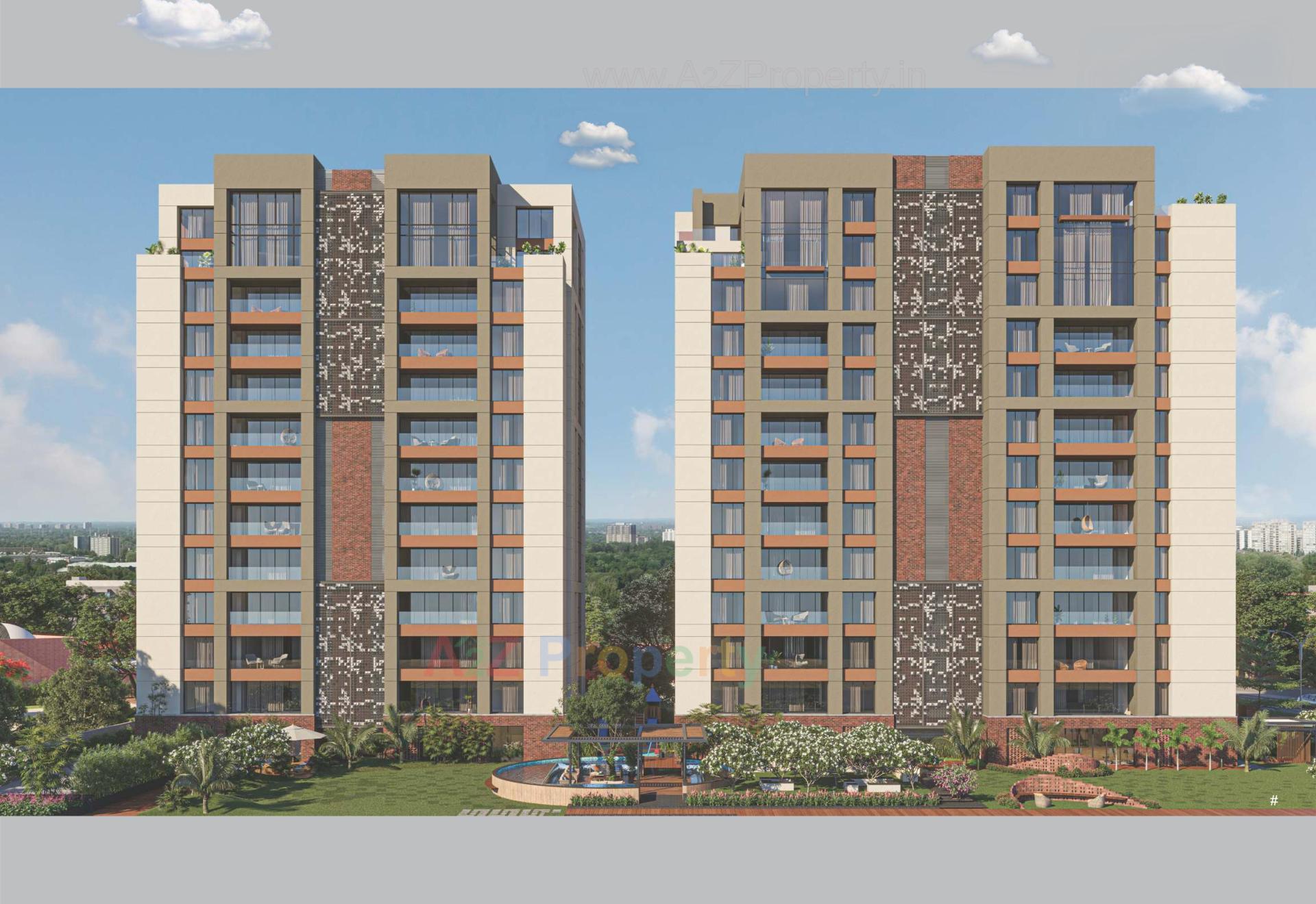 3D Elevation of real estate project Sangini Siddhanta located at Vesu, Surat, Gujarat