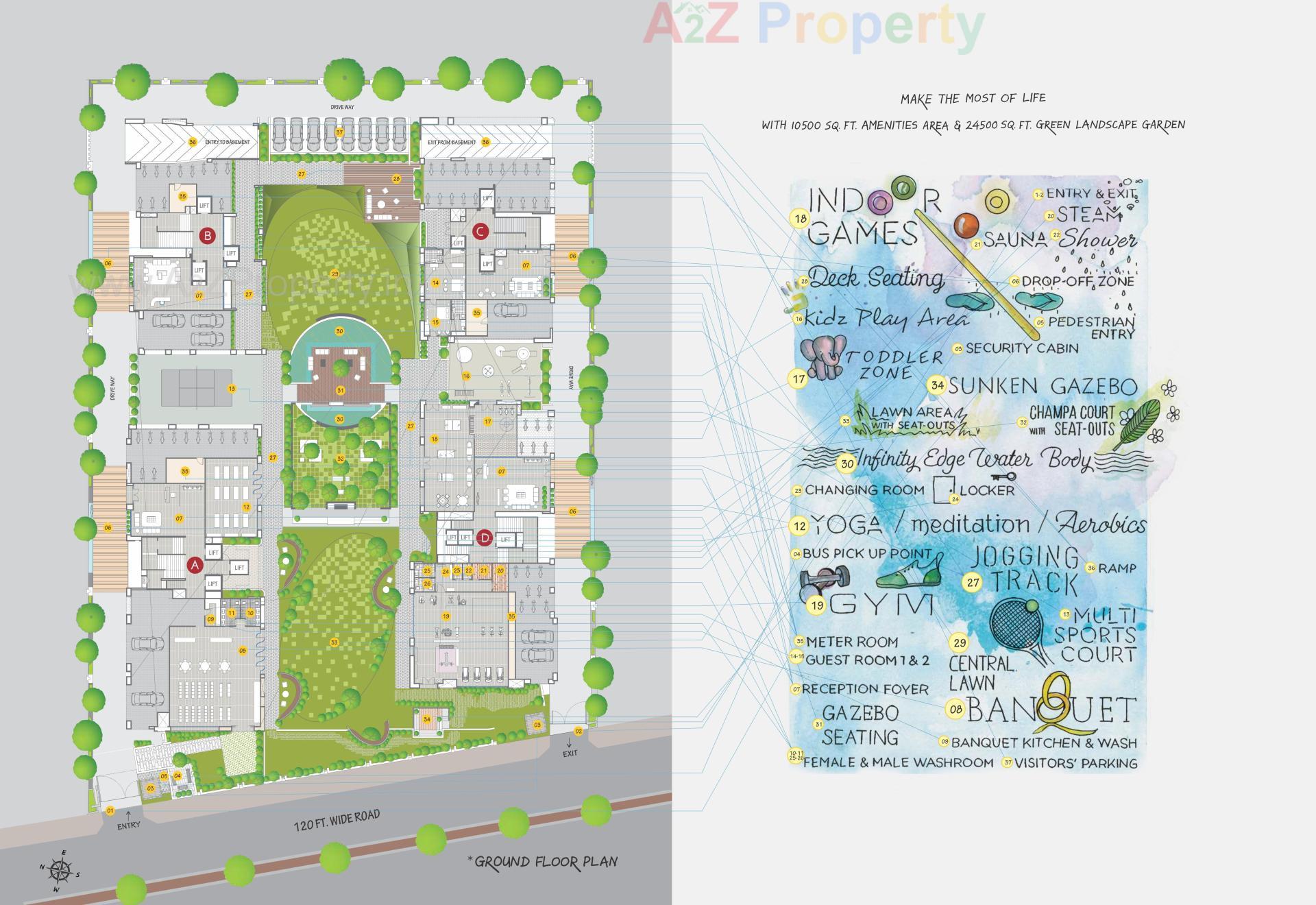 Layout of real estate project Sangini Siddhanta located at Vesu, Surat, Gujarat