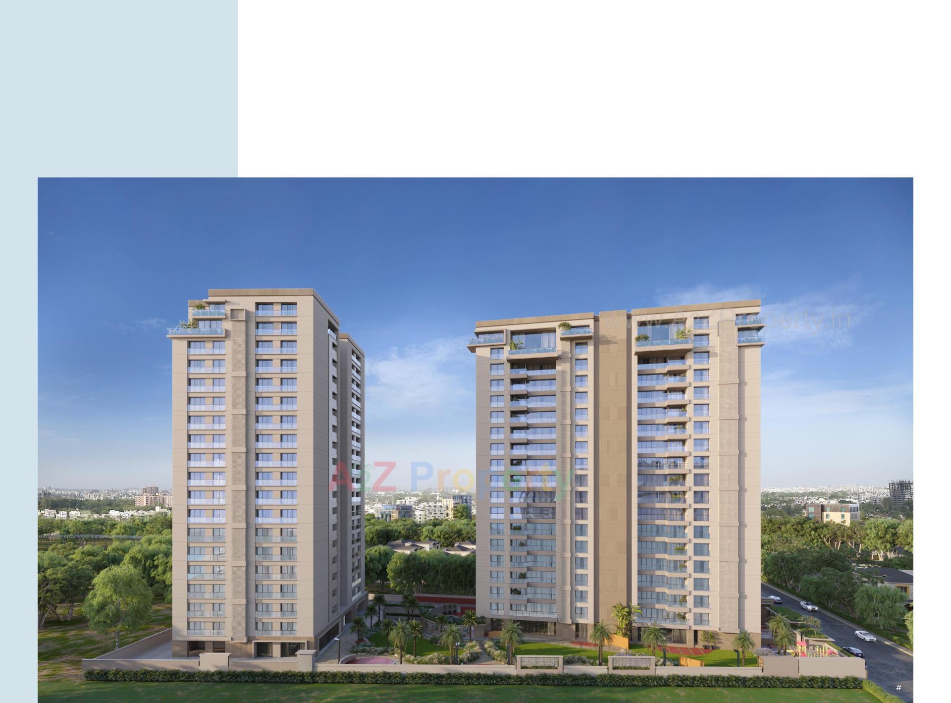 3D Elevation of real estate project Sangini Skyteria located at Bharthana, Surat, Gujarat