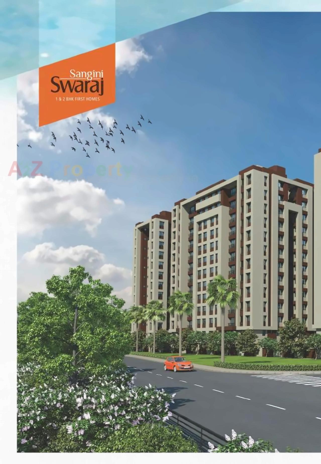 3D Elevation of real estate project Sangini Swaraj located at Surat, Surat, Gujarat