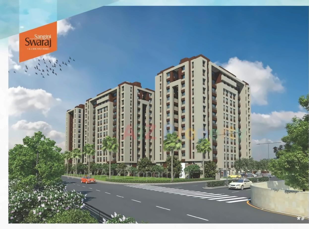 3D Elevation of real estate project Sangini Swaraj located at Surat, Surat, Gujarat