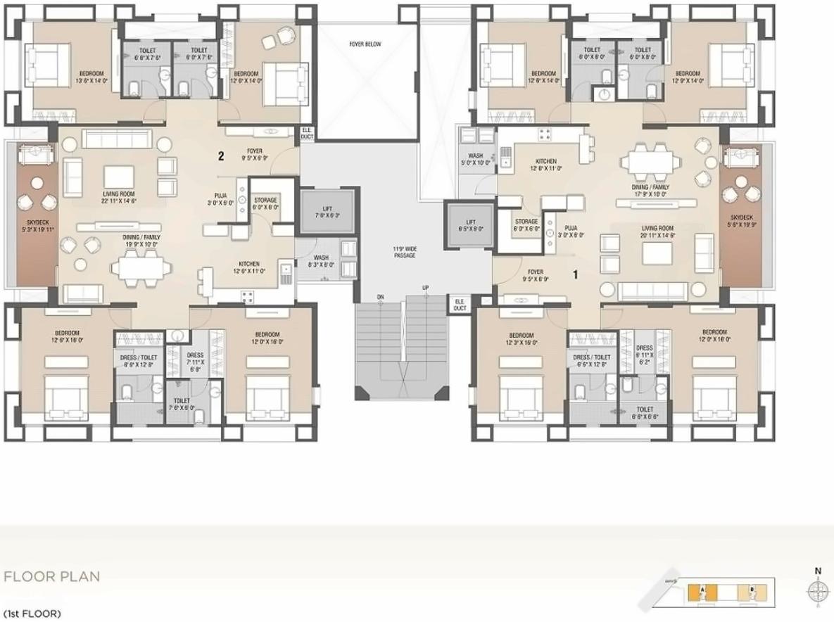 Layout of real estate project Sangini Terraza located at Vesu, Surat, Gujarat