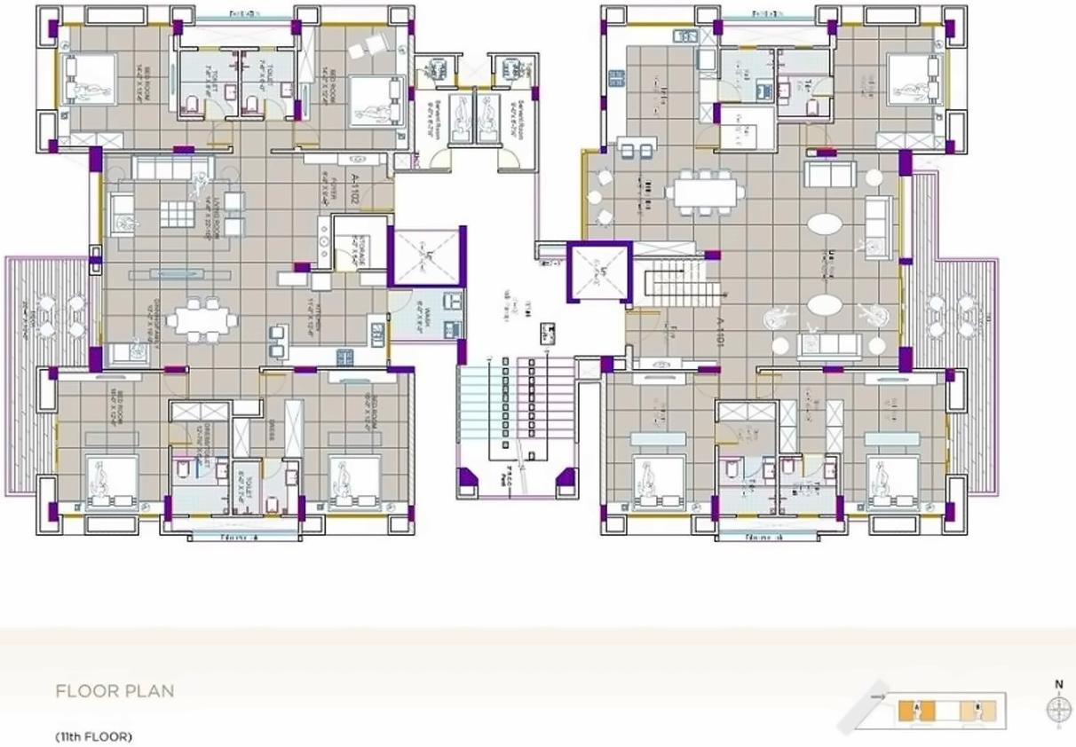 Layout of real estate project Sangini Terraza located at Vesu, Surat, Gujarat