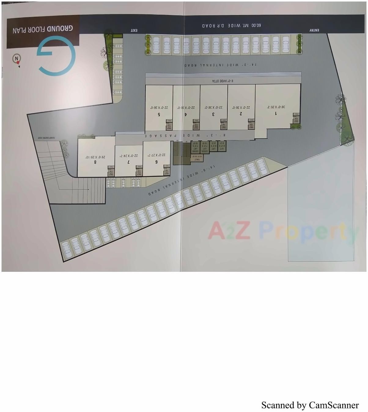 Layout of real estate project Sangini Textile Hub located at Kumbhariya, Surat, Gujarat