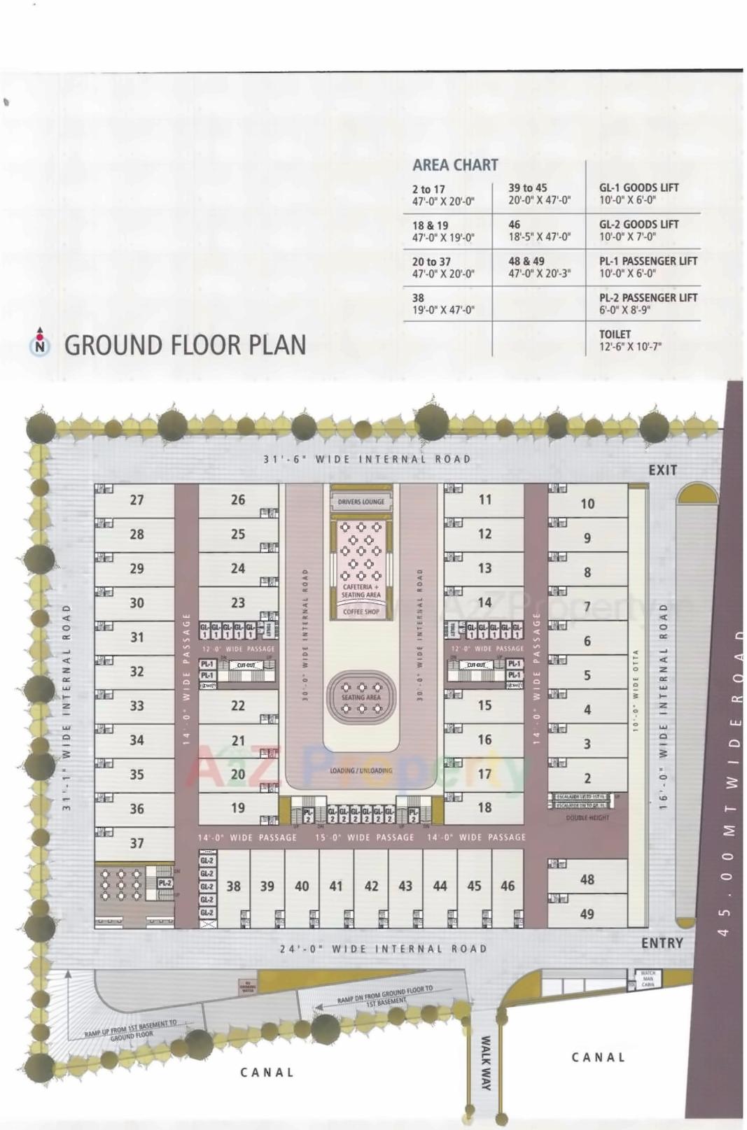 Layout of real estate project Sangini Textile Hub located at Kumbhariya, Surat, Gujarat