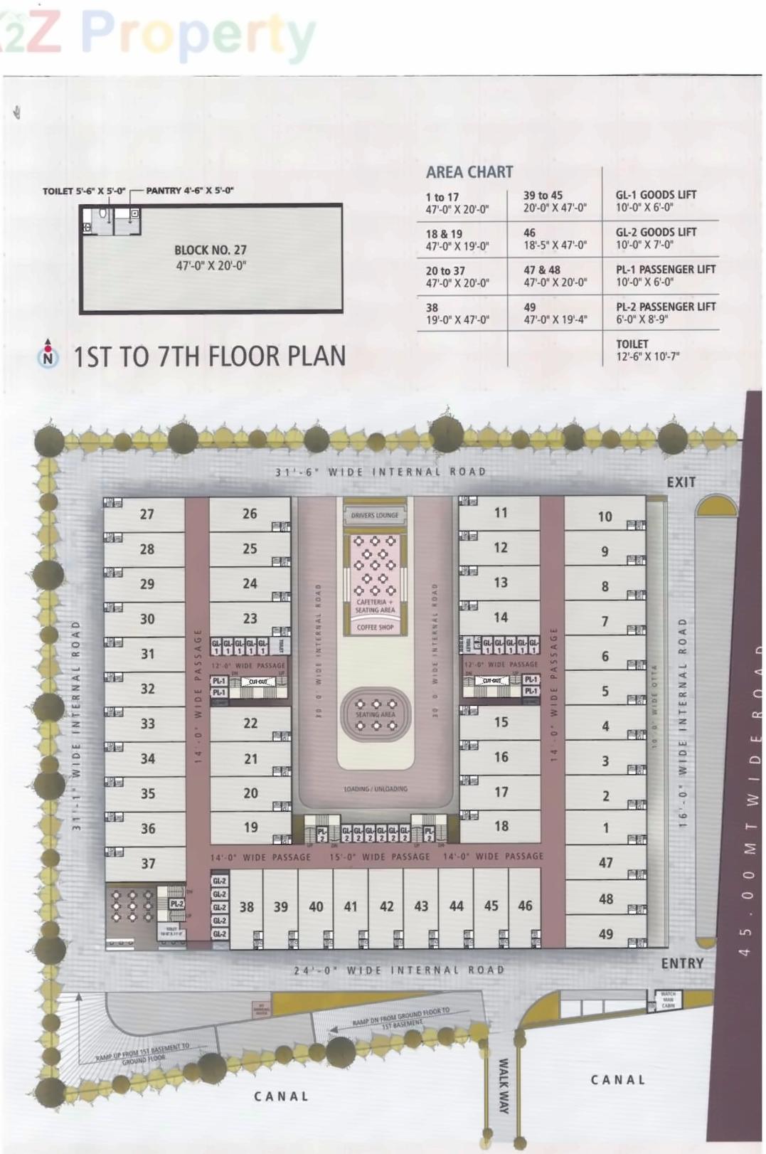 Layout of real estate project Sangini Textile Hub located at Kumbhariya, Surat, Gujarat