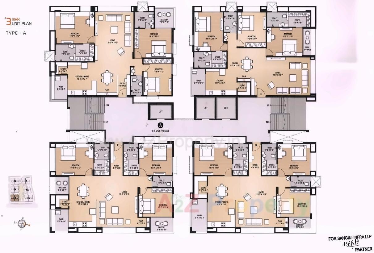 Layout of real estate project Sangini Vedanta located at Bhimrad, Surat, Gujarat