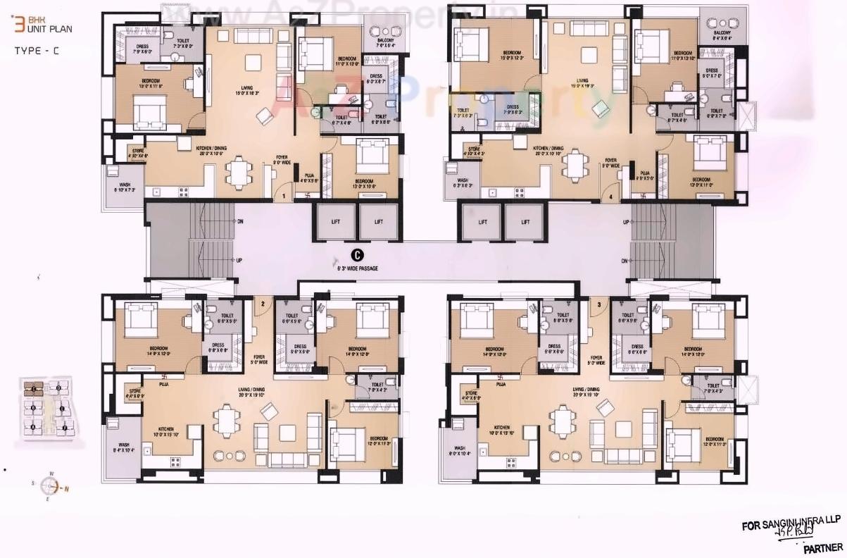 Layout of real estate project Sangini Vedanta located at Bhimrad, Surat, Gujarat