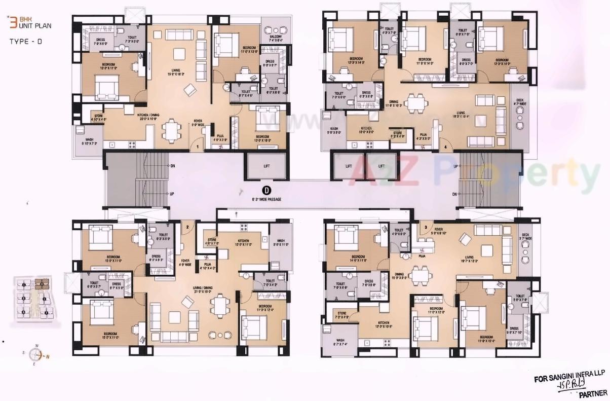 Layout of real estate project Sangini Vedanta located at Bhimrad, Surat, Gujarat