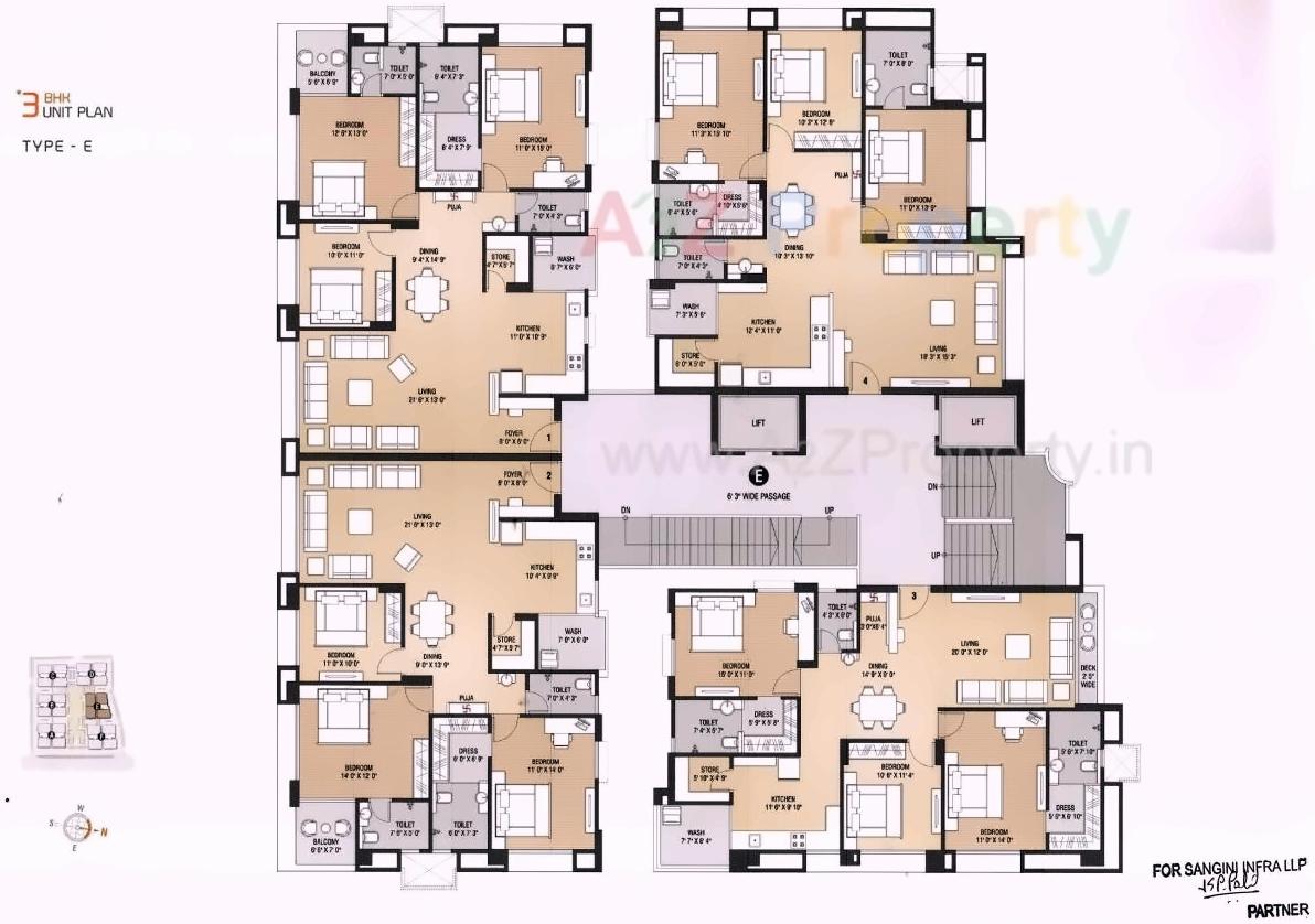 Layout of real estate project Sangini Vedanta located at Bhimrad, Surat, Gujarat
