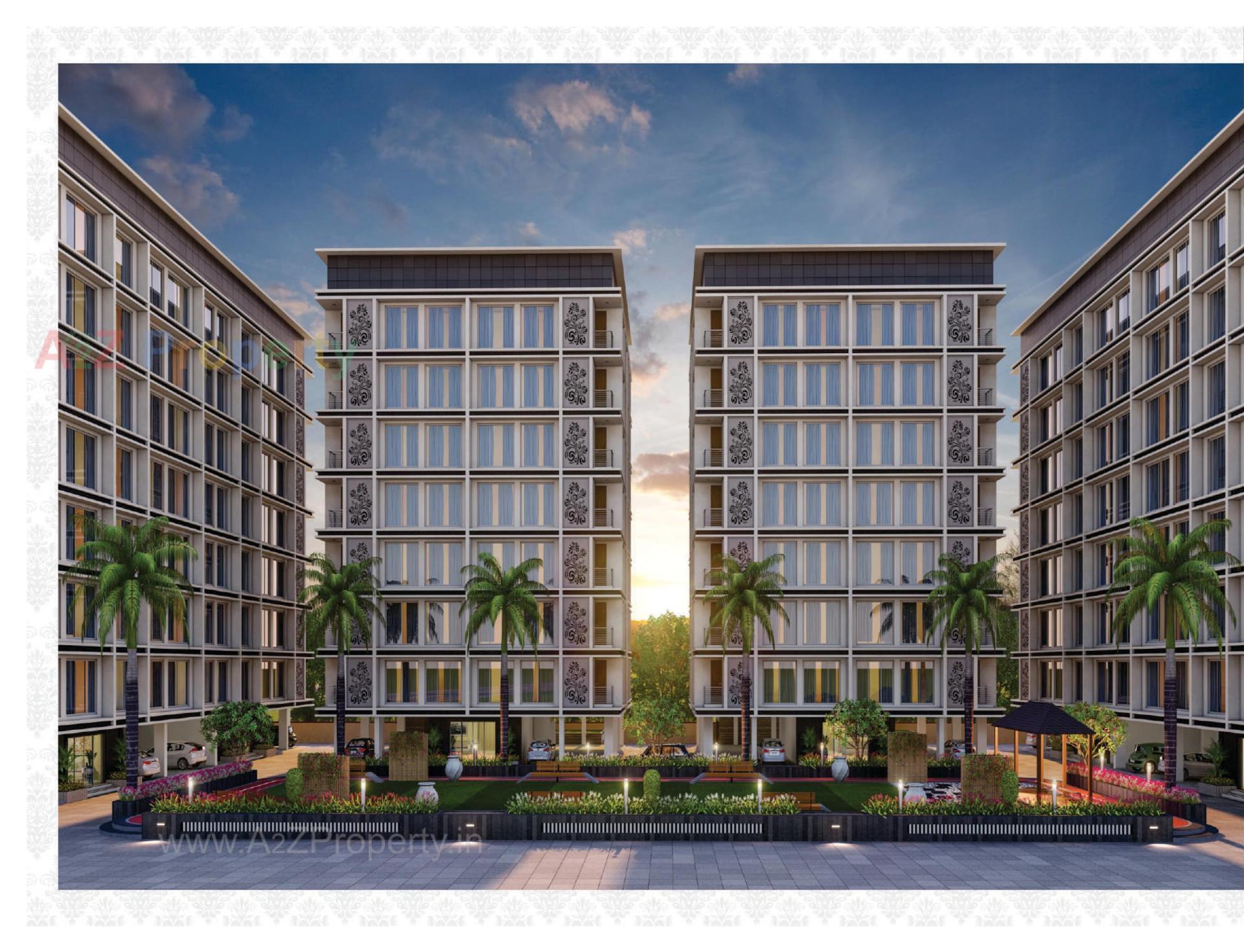 3D Elevation of real estate project Sankalp City located at Kosad, Surat, Gujarat