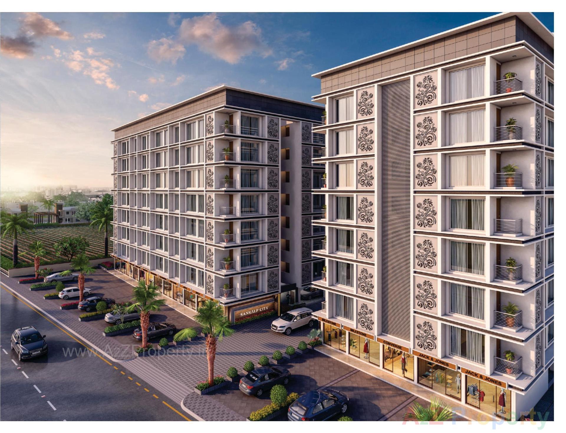 3D Elevation of real estate project Sankalp City located at Kosad, Surat, Gujarat