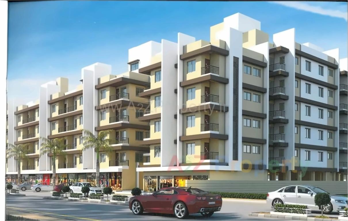 3D Elevation of real estate project Santok Park located at Dindoli, Surat, Gujarat