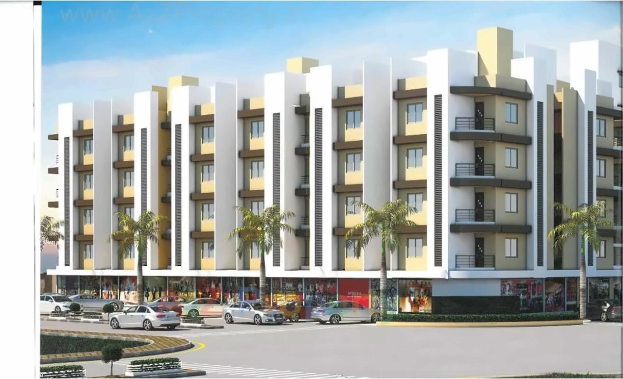 3D Elevation of real estate project Santok Park located at Dindoli, Surat, Gujarat