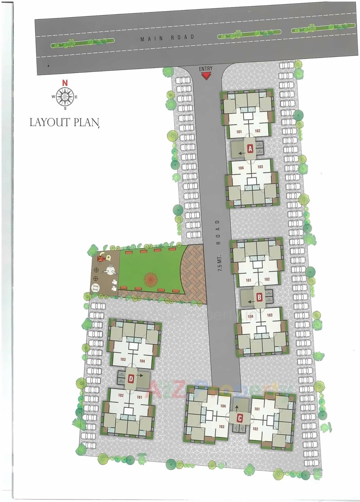 Layout of real estate project Saral Heights located at Navagam, Surat, Gujarat