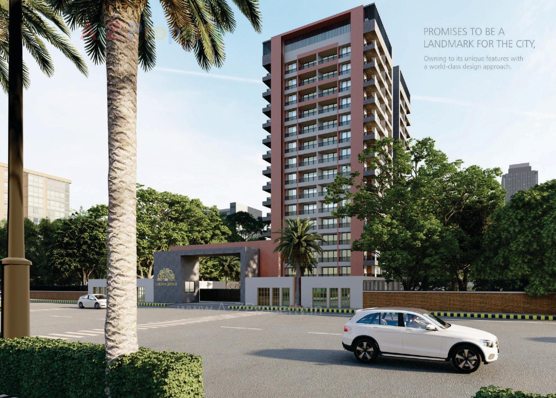 3D Elevation of real estate project Sarjan Luxuria located at Sarthana, Surat, Gujarat