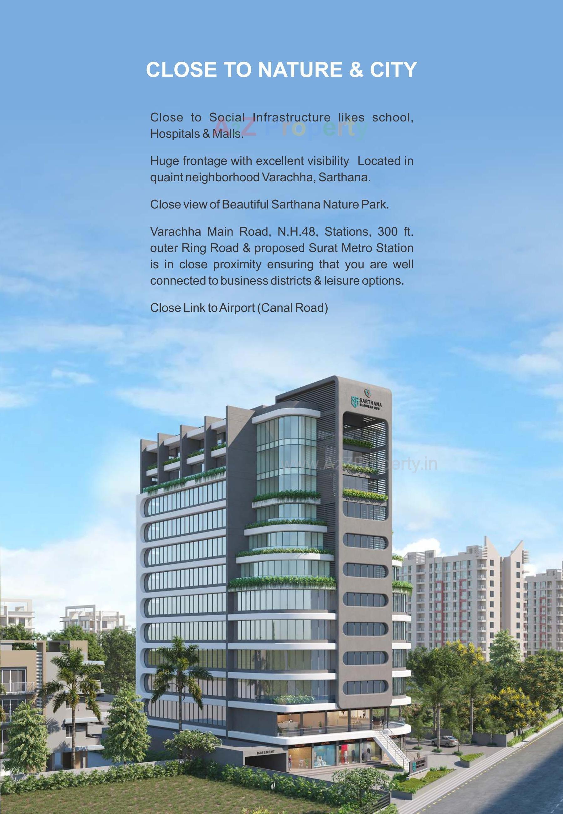 3D Elevation of real estate project Sarthana Business Hub located at Sarthana, Surat, Gujarat