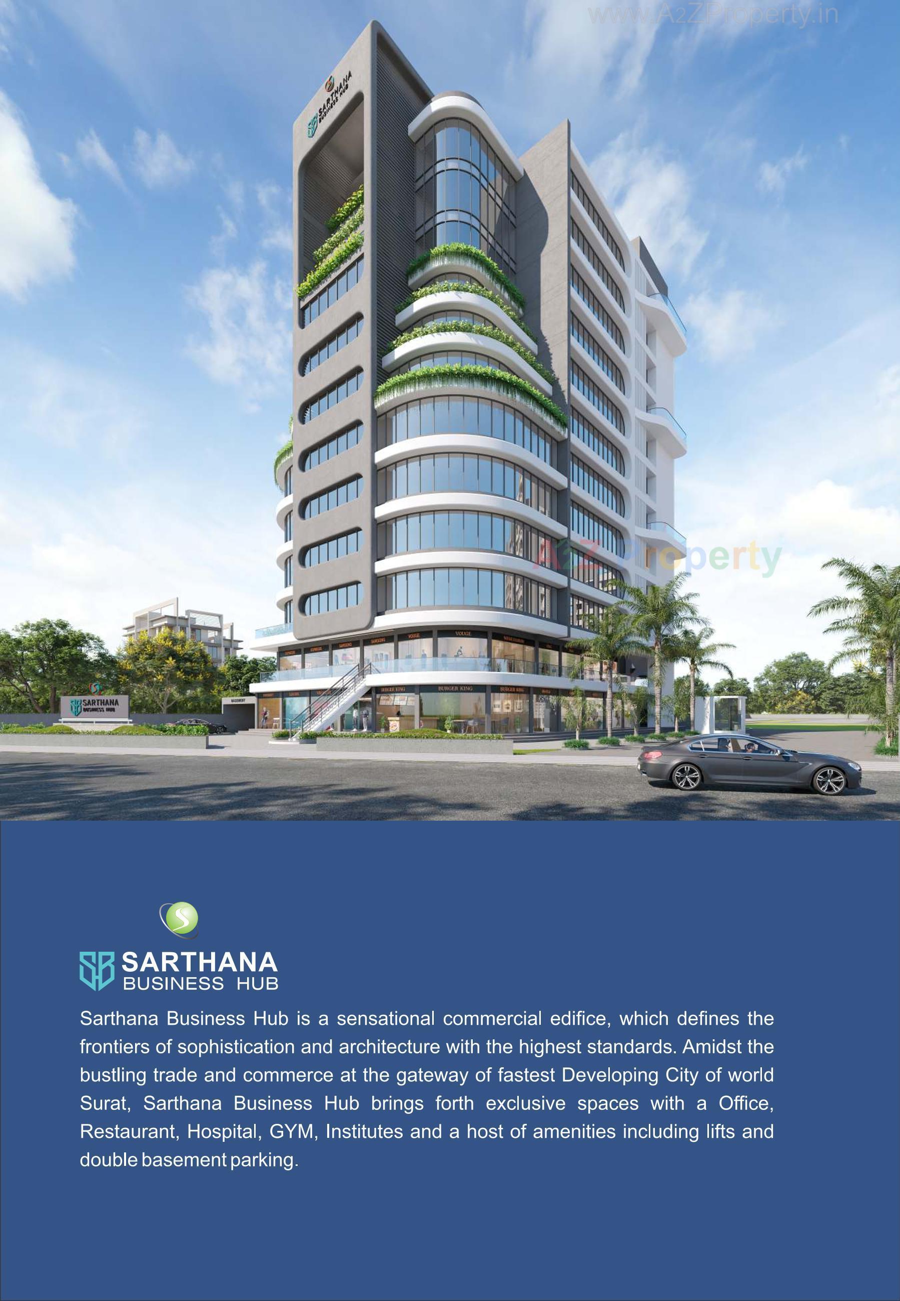 3D Elevation of real estate project Sarthana Business Hub located at Sarthana, Surat, Gujarat