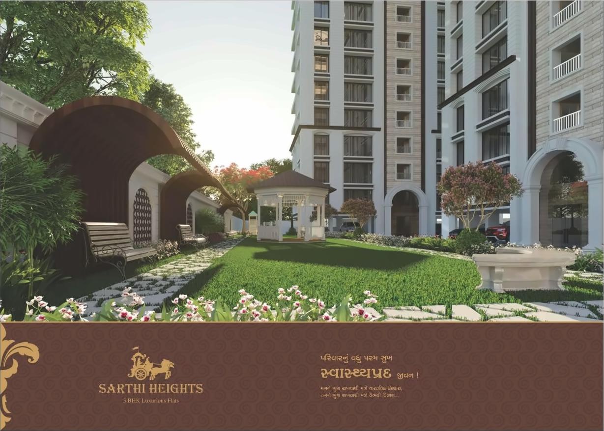 3D Elevation of real estate project Sarthi Heights located at Varachha, Surat, Gujarat