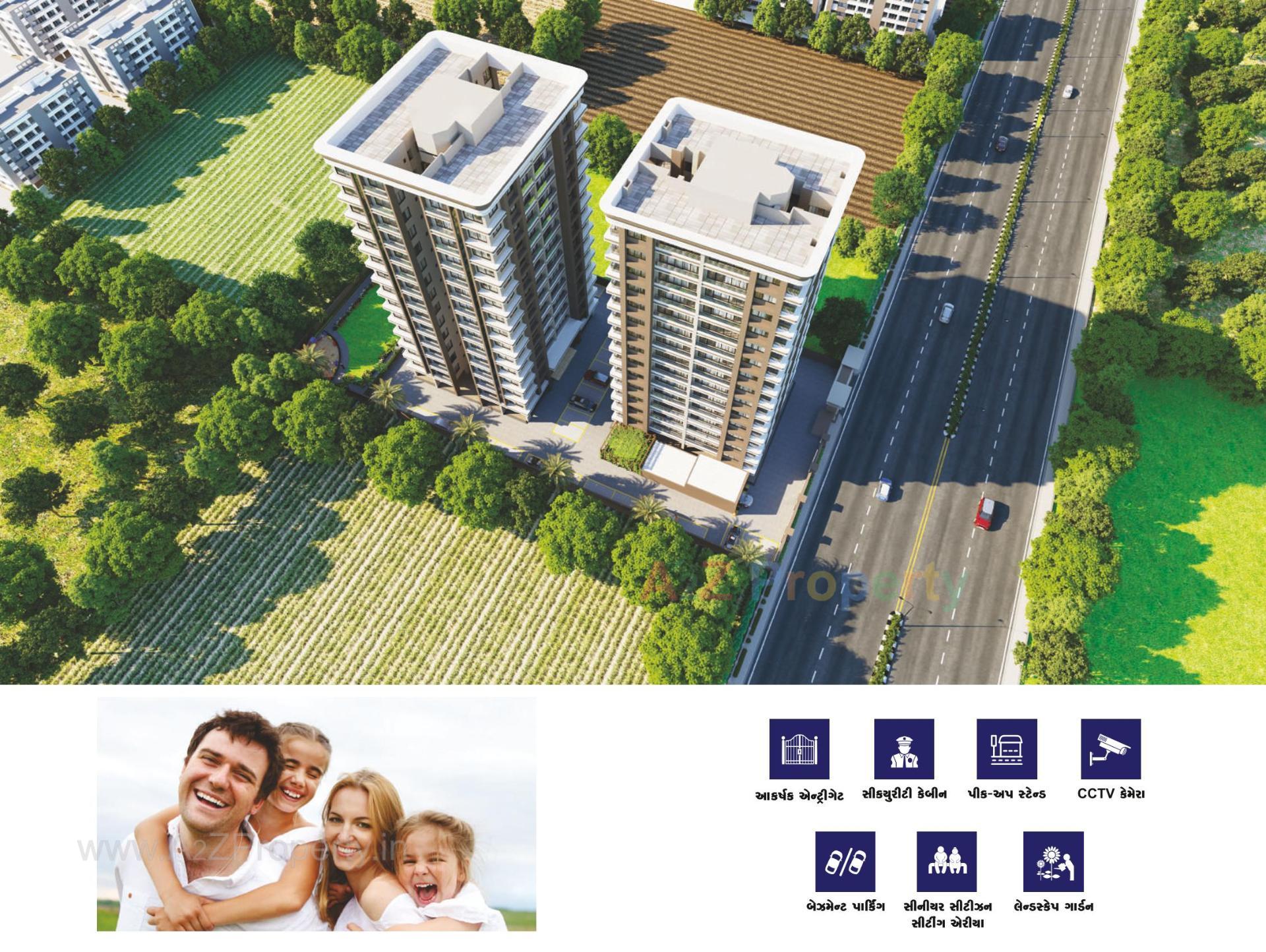 3D Elevation of real estate project Saundarya Sky located at Mo, Surat, Gujarat